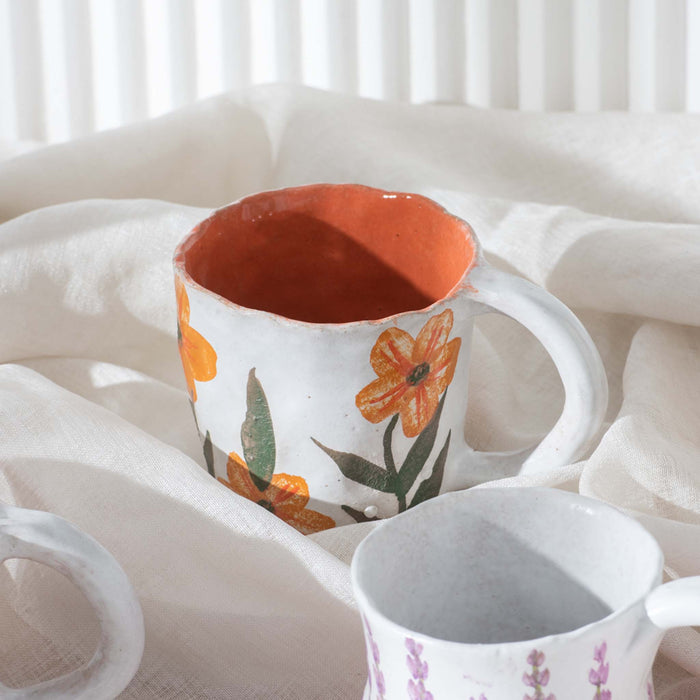 Orange Flower Mug