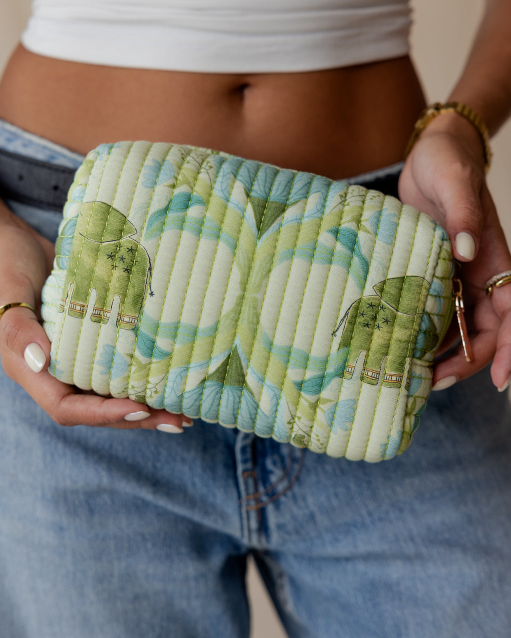 Elliephant Meadow Quilted Pouch