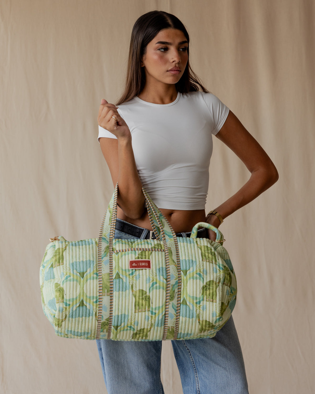 Elliephant Meadow Quilted Duffle