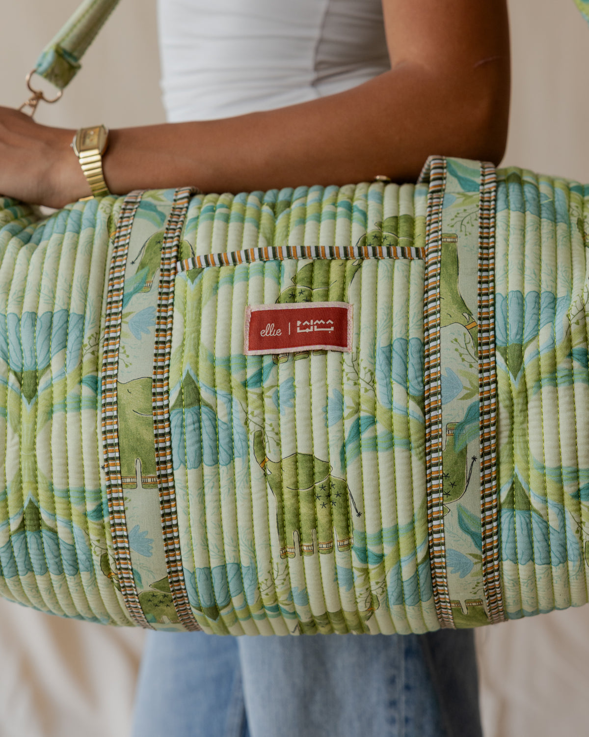 Elliephant Meadow Quilted Duffle
