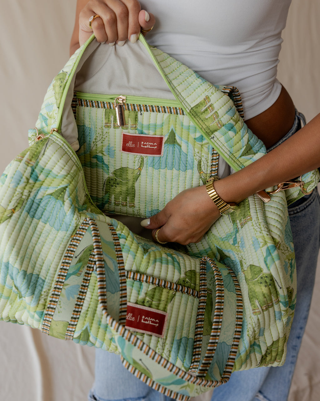 Elliephant Meadow Quilted Duffle