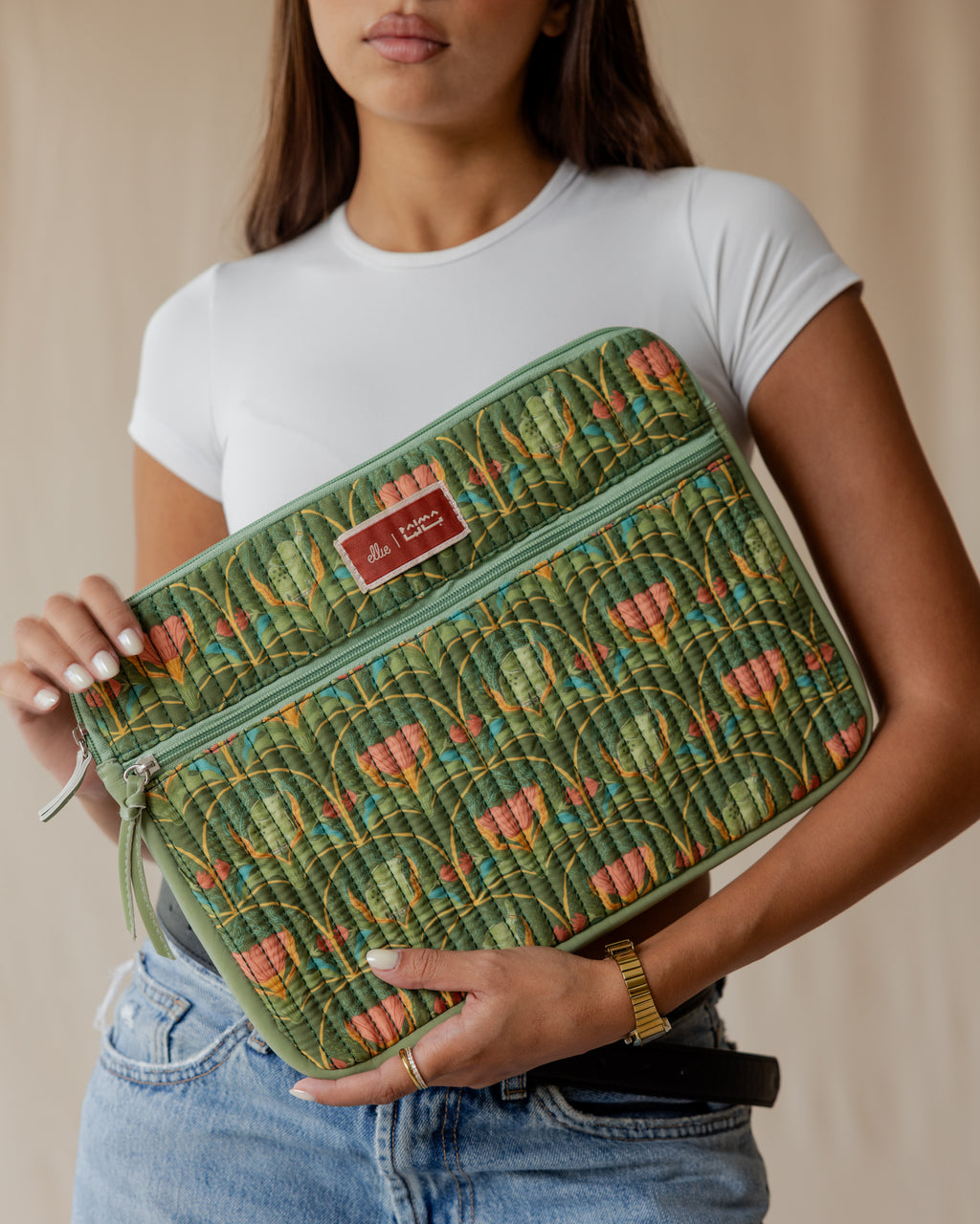 Elliephant Garden Quilted Laptop Sleeve