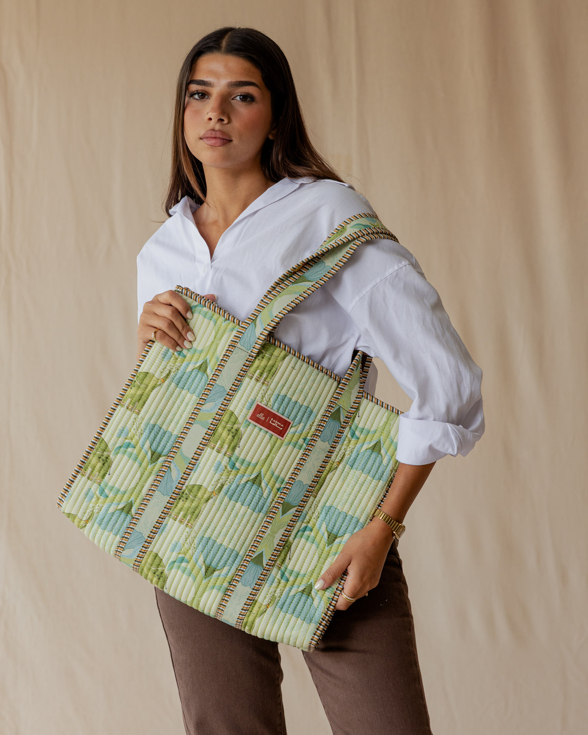 The Keeper’s Meadow Quilted Tote Double-faced