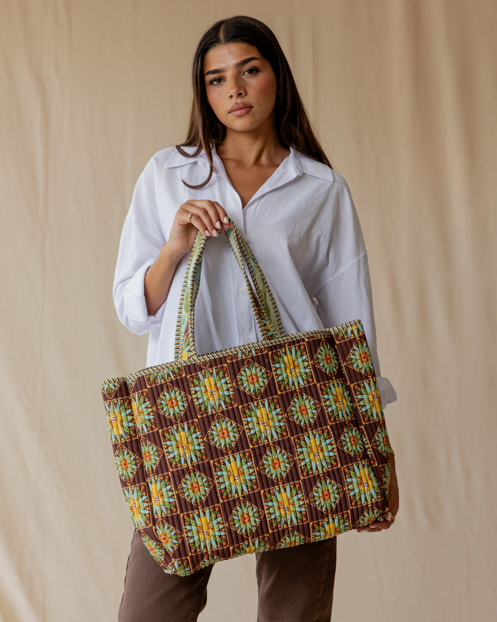 The Keeper’s Meadow Quilted Tote Double-faced