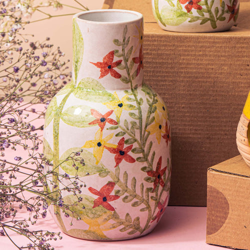 Bonita Floral Bottle/Vase - Ellie Home