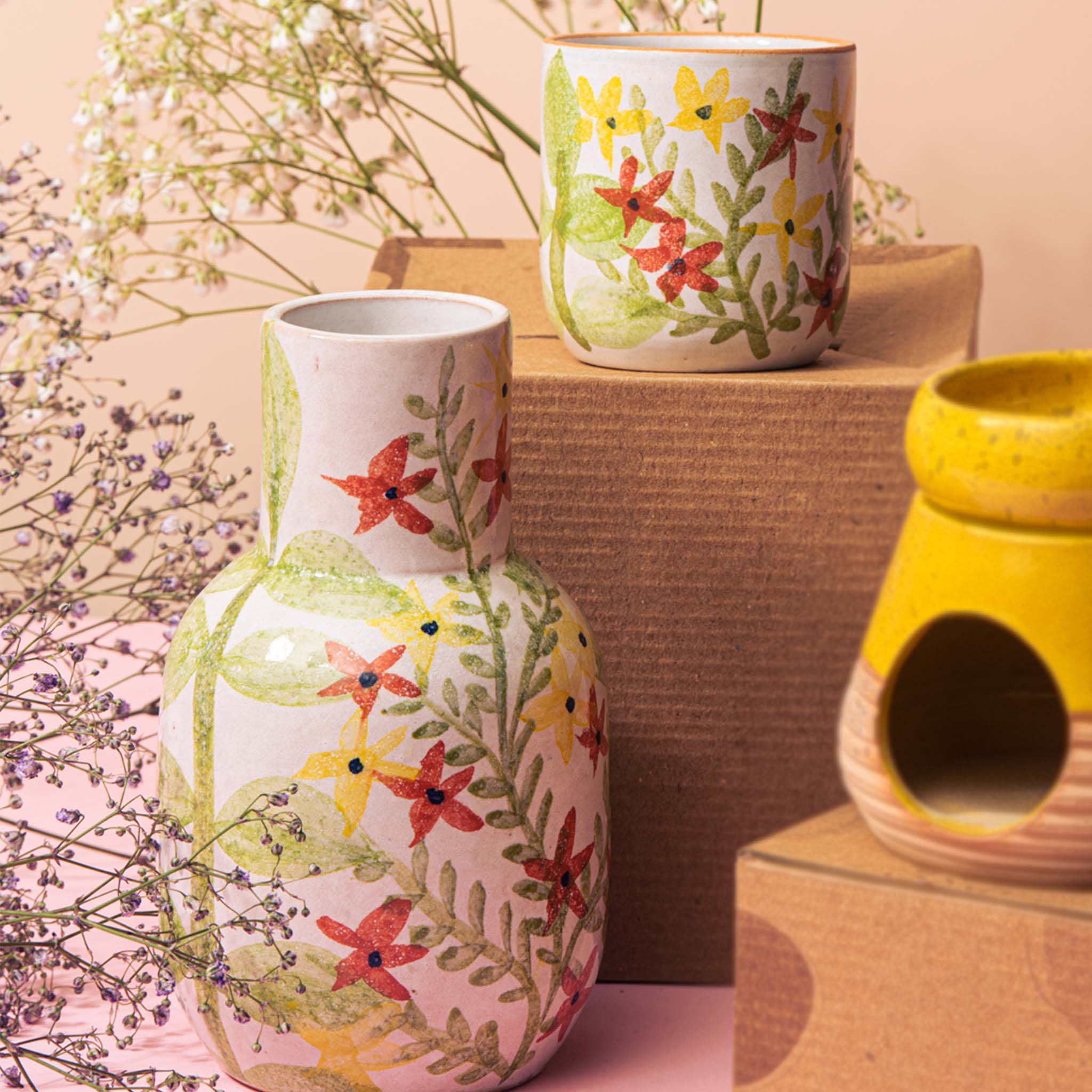 Bonita Floral Bottle Set - Ellie Home