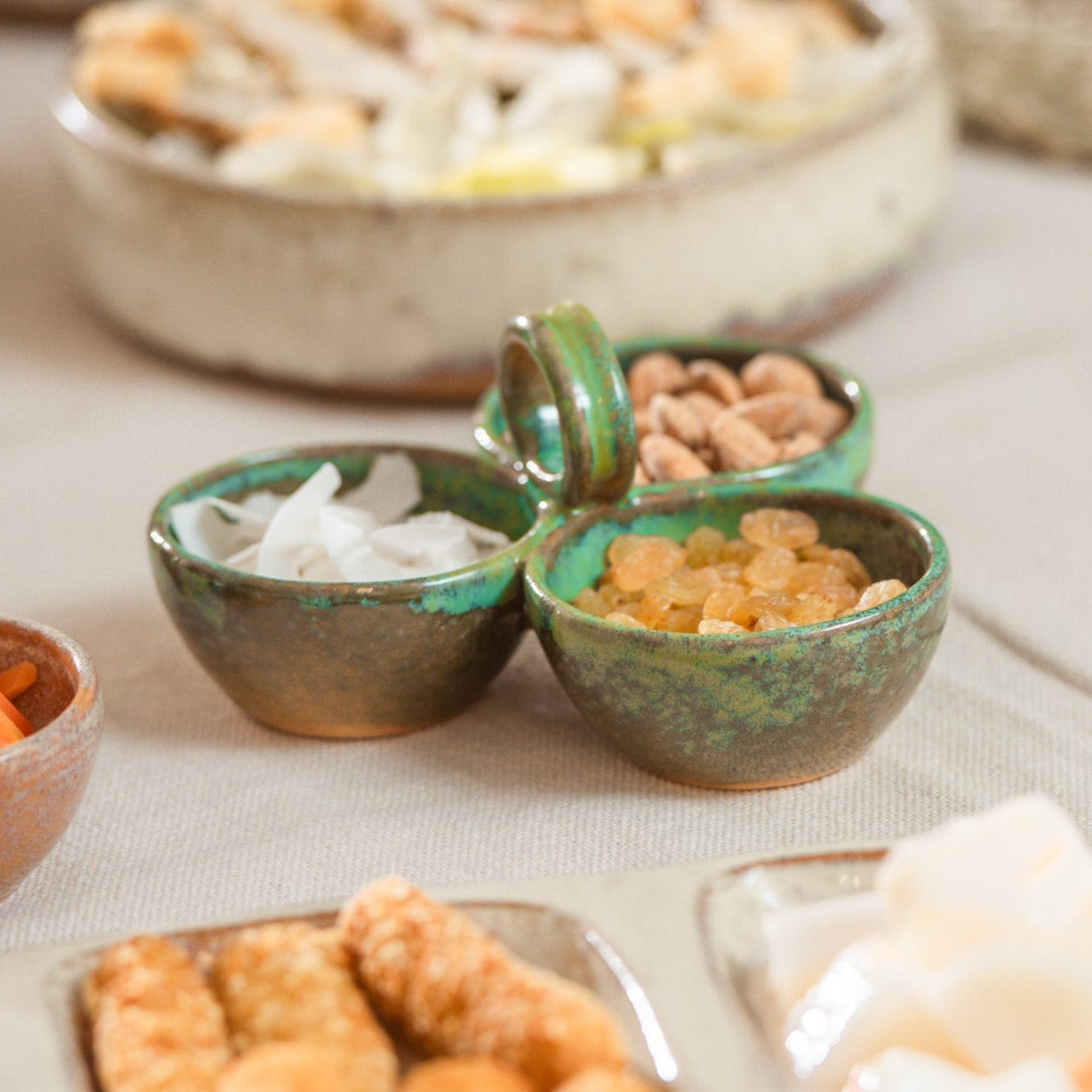 Earthy Triple Serving Bowl - Ellie Home