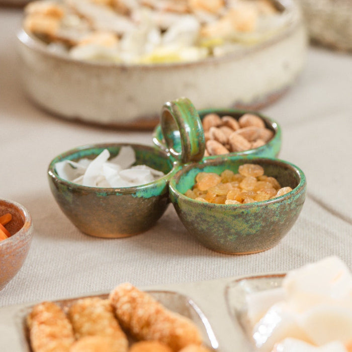 Earthy Triple Serving Bowl