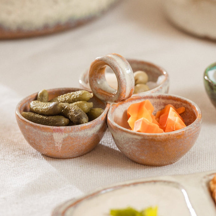 Earthy Triple Serving Bowl