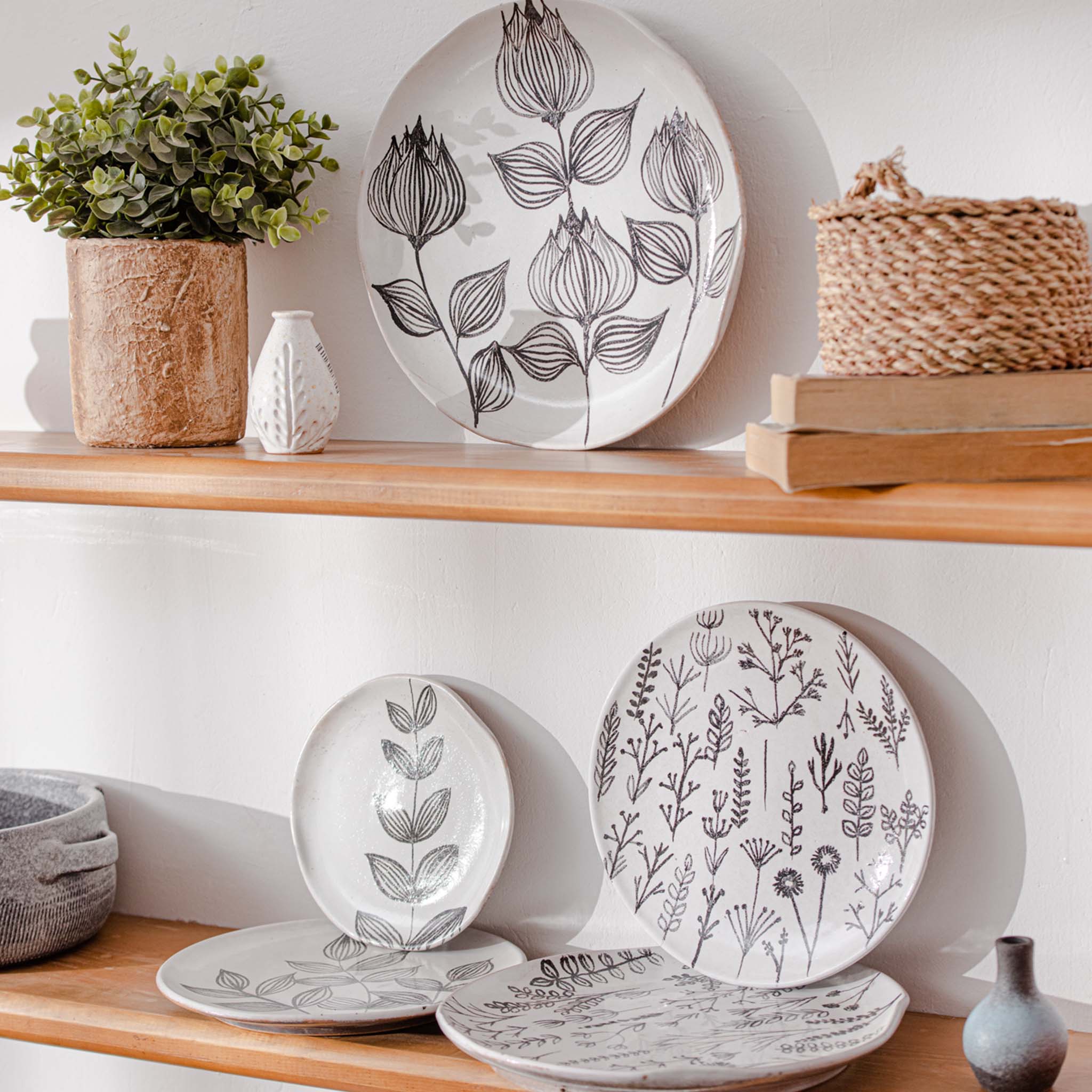Monochrome Wall Plates - Ellie Home