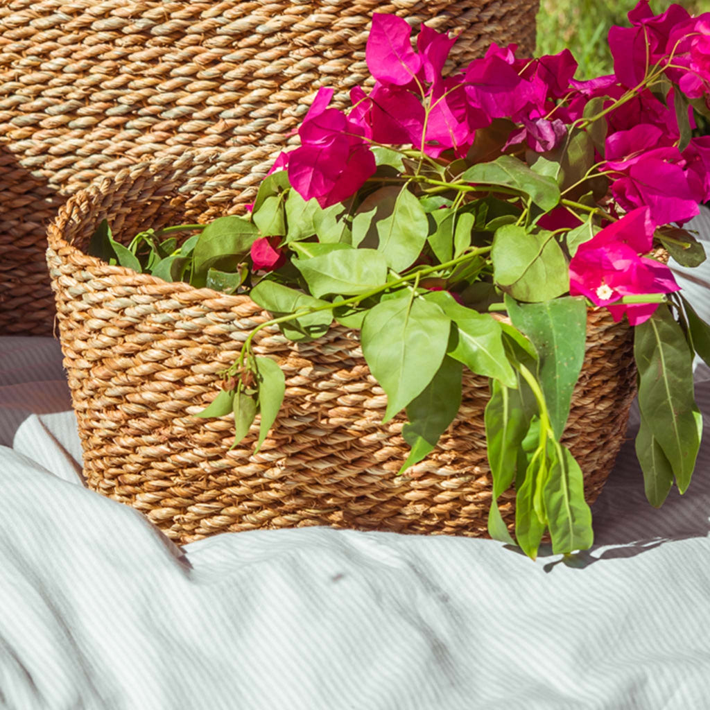 Flowers Rectangular Basket - Ellie Home